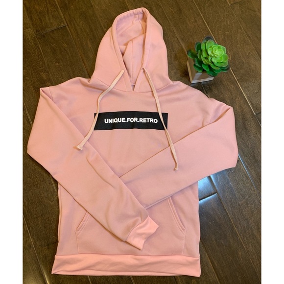 Pink pullover hoodie: UNIQUE FOR RETRO - Picture 2 of 4